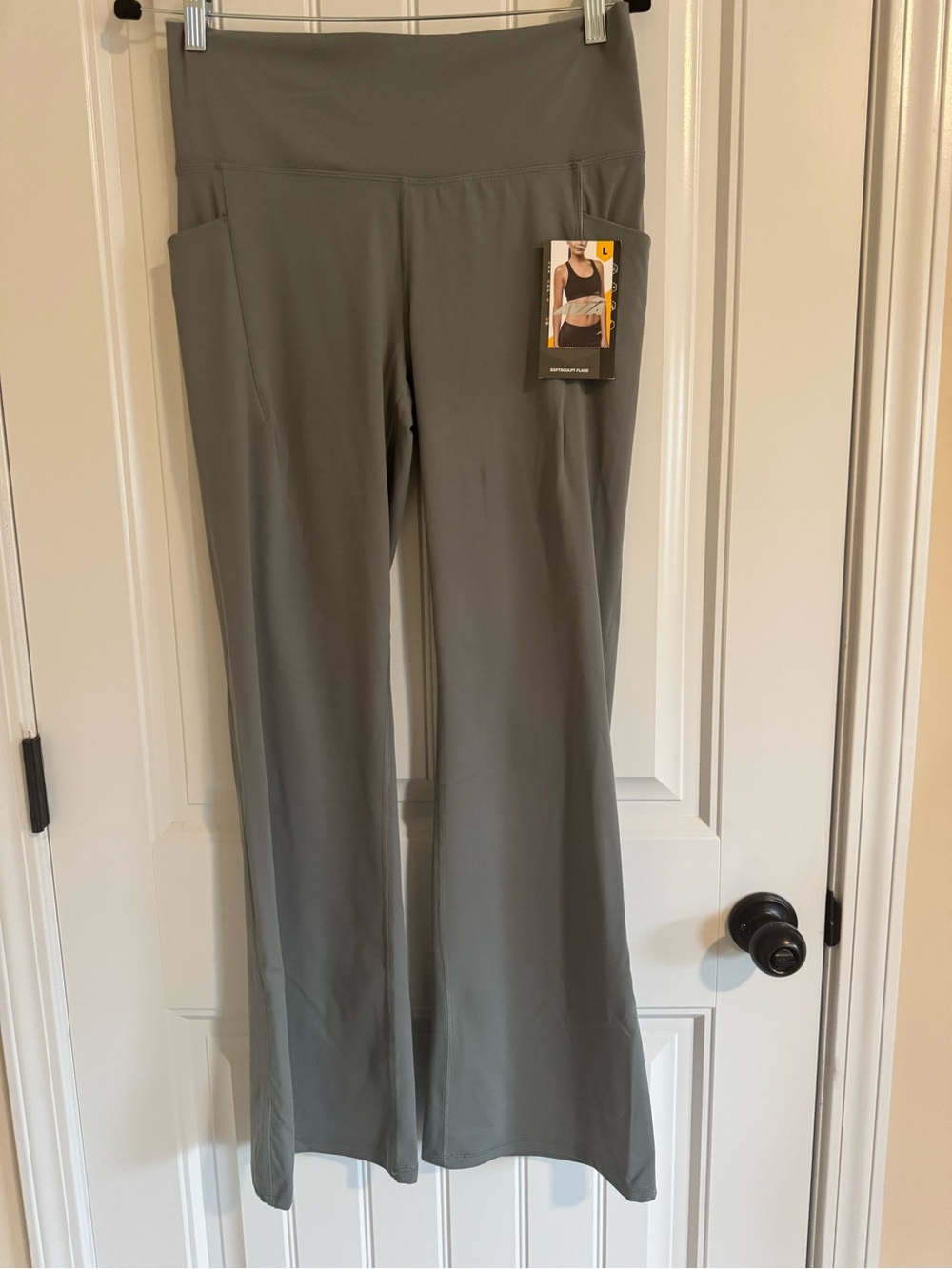 Avia High-Waist Flare Leg Yoga Pants in Olive Green -NWT
